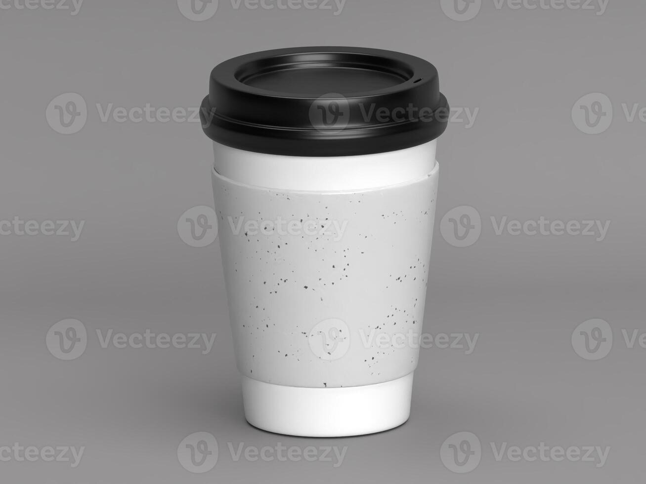 White Blank Single 3D Coffee Cup Front View Mockup photo