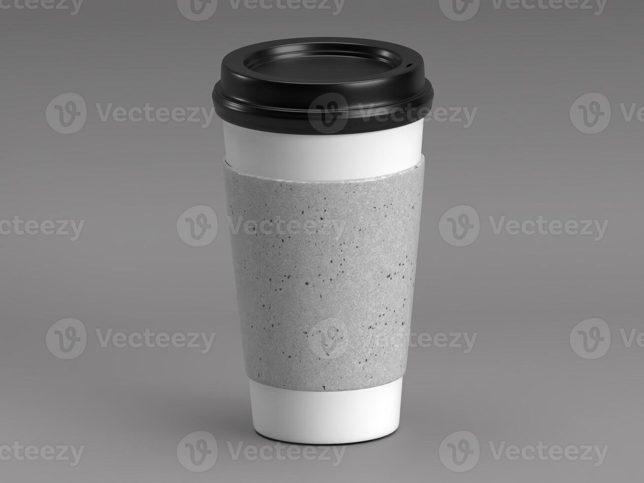 White Blank Single 3D Coffee Cup Front View Mockup photo