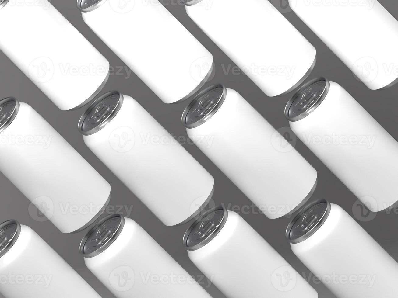 Blank White Angled Grid of Soda Cans Mockup photo