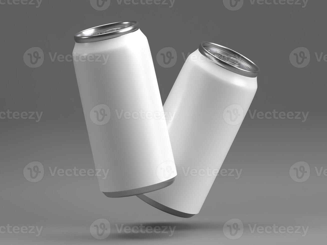 Blank White Toppling Soda Cans Mockup photo