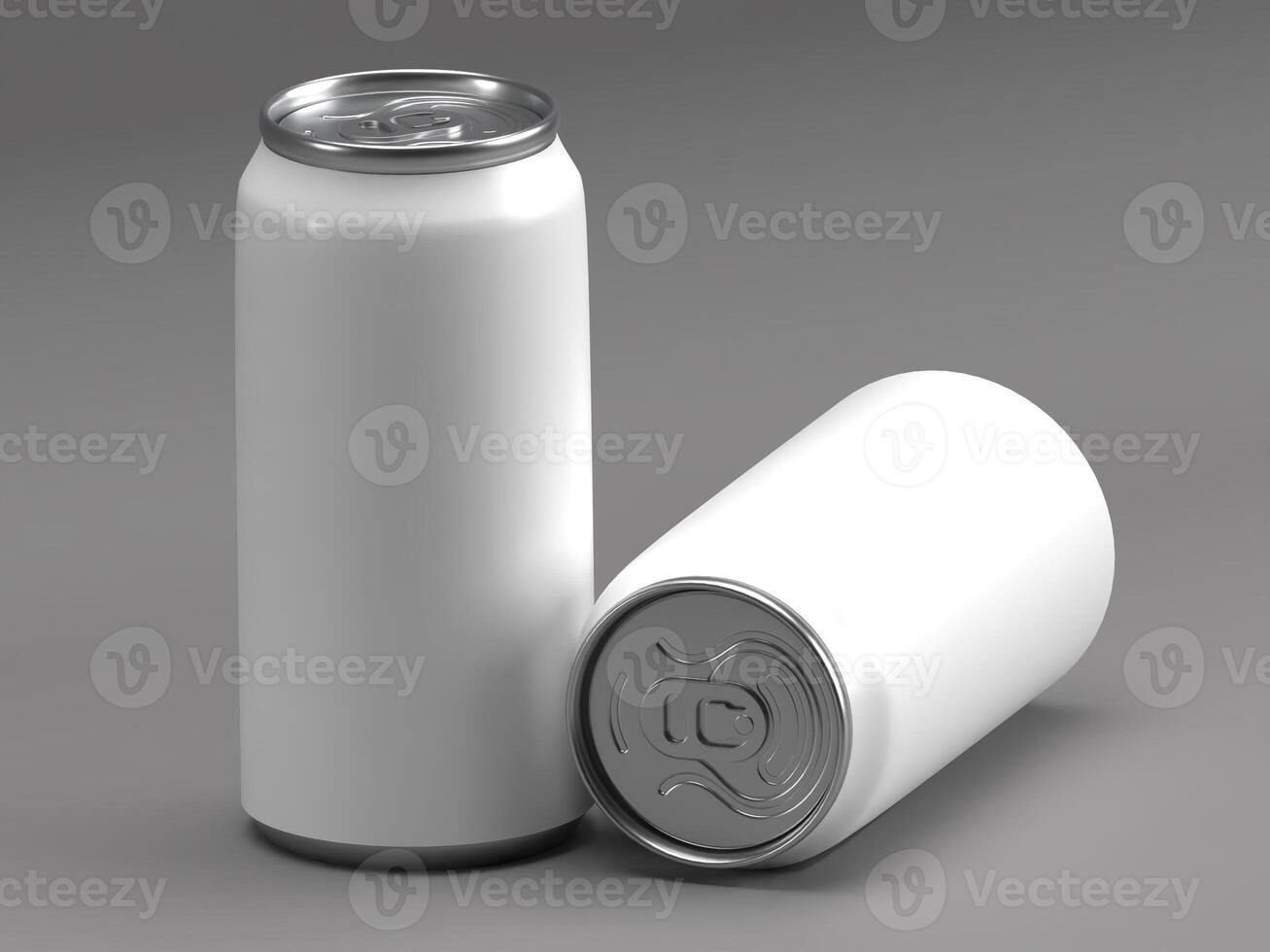 Blank White Group of Two Cans Mockup photo