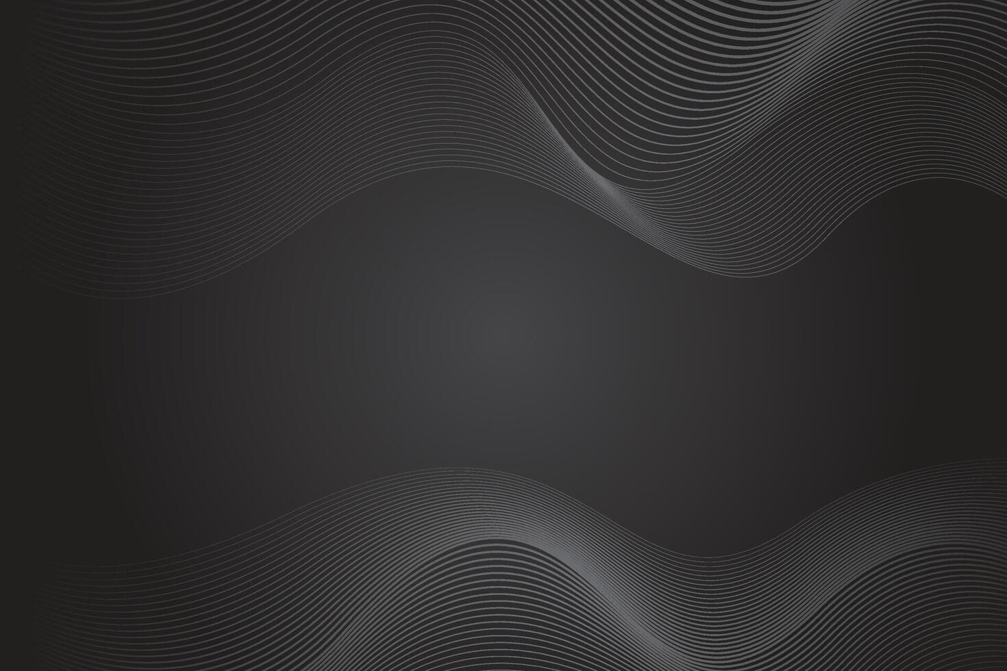 wave lines black abstract background design with dark graphic template vector
