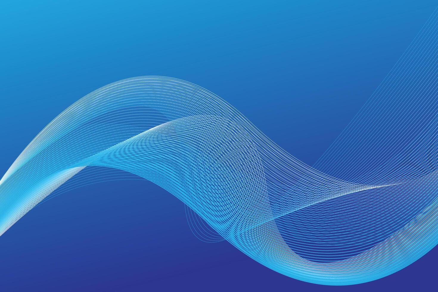 Abstract wave lines light and dark blue color gradient background. vector