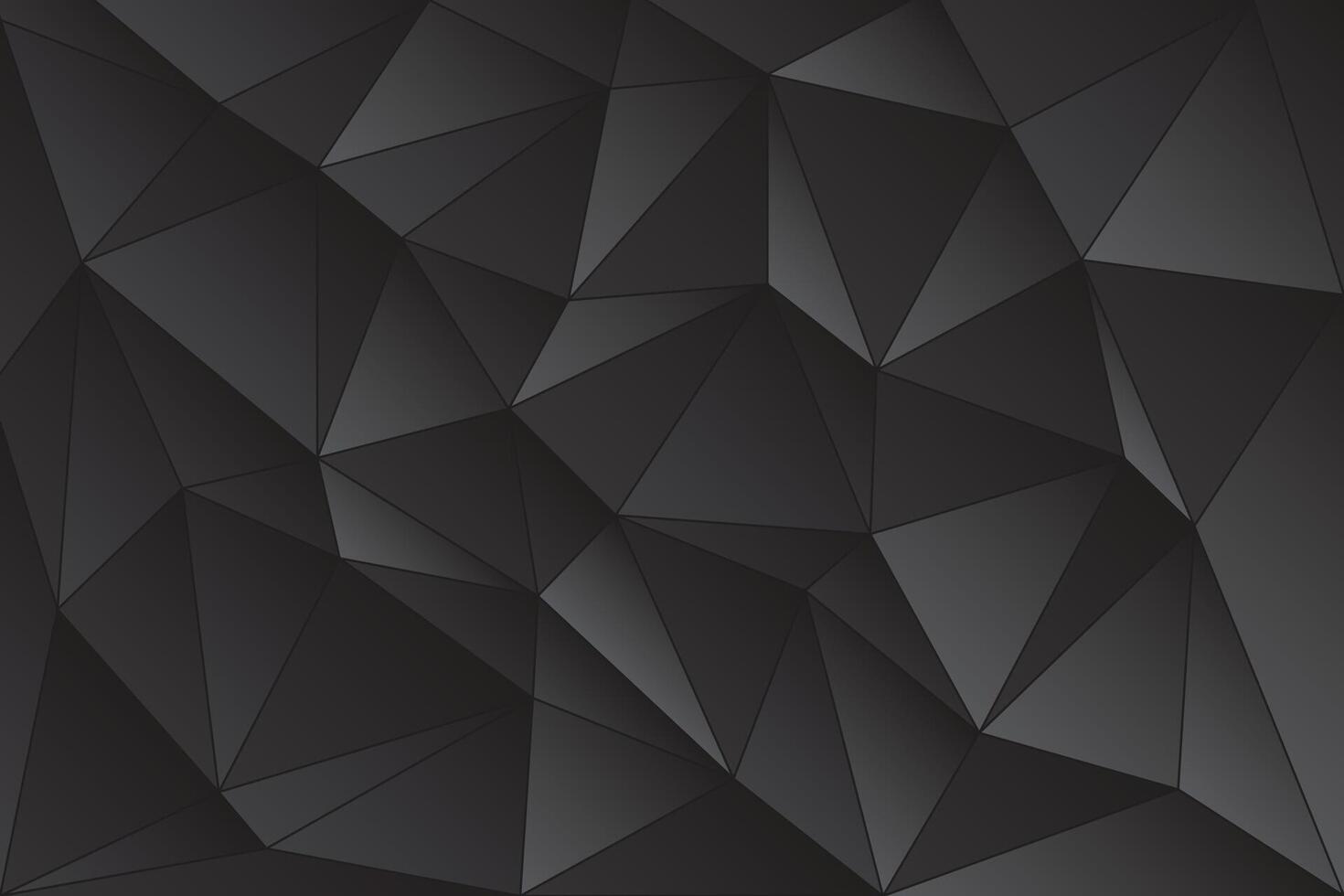 Black polygons abstract background design with dark graphic template vector