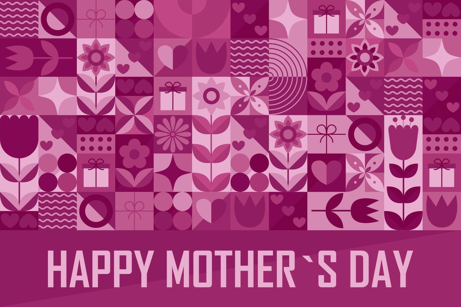 Happy Mothers Day. Holiday design. Template for poster, background, banner, greeting card with text inscription. illustration vector