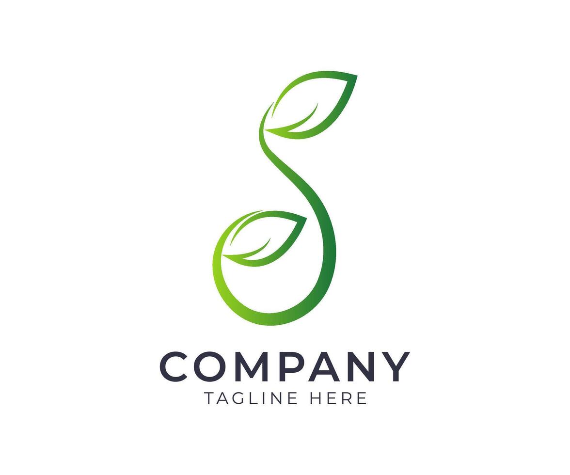 Leaf logo abstract gradient icon illustration template for organic and natural business. vector