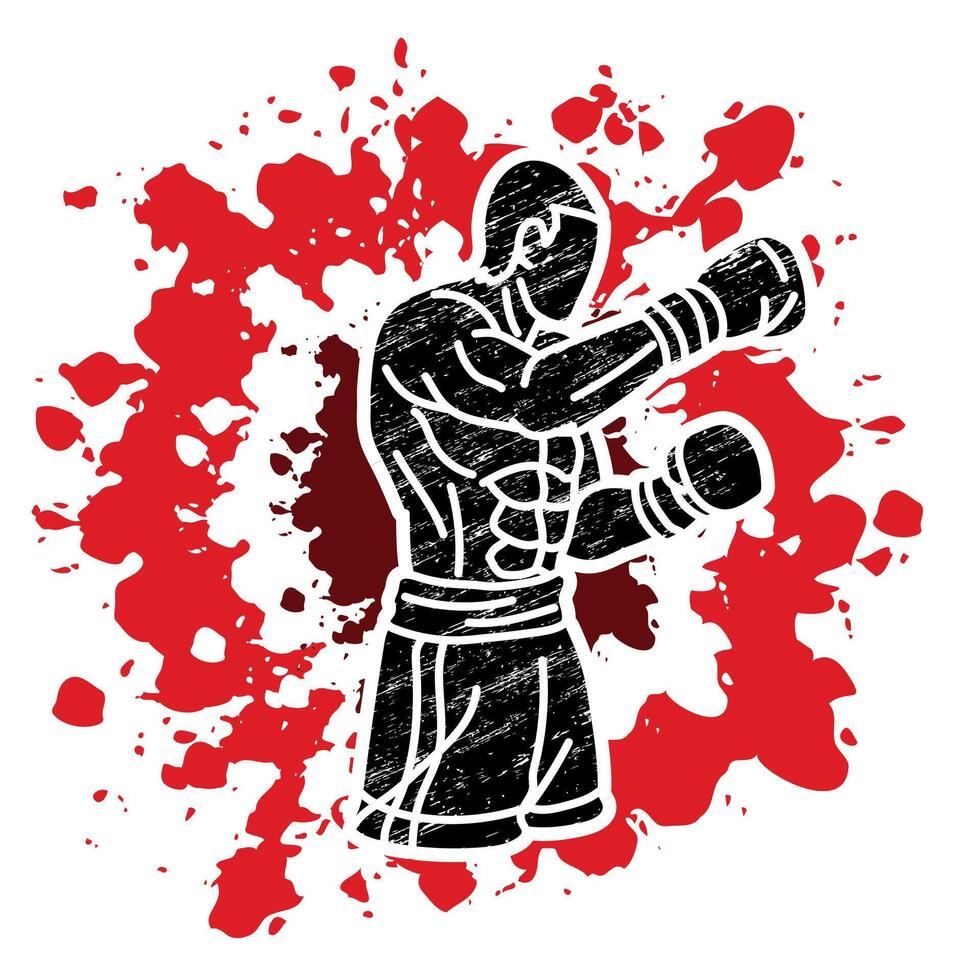 Boxing Sport Boxer Fighting Action Fighter Cartoon Graphic vector