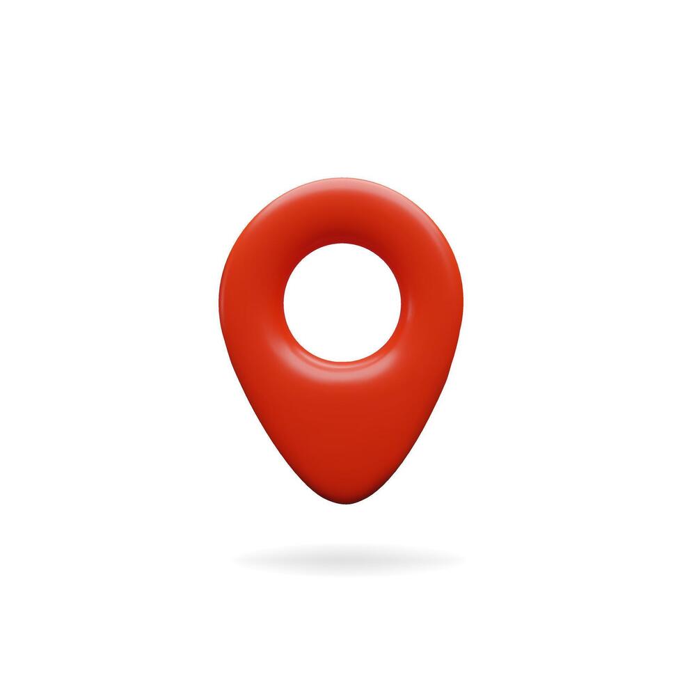 3d render red pin position on the map. Mark location on the cartography. illustration three dimensional internet navigation. Direction tags address. Road point symbol for travel. Delivery info vector