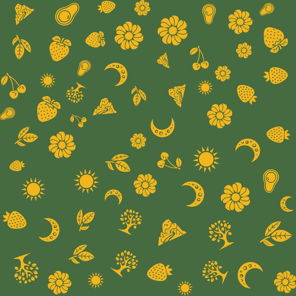Nature Elements Pattern vector