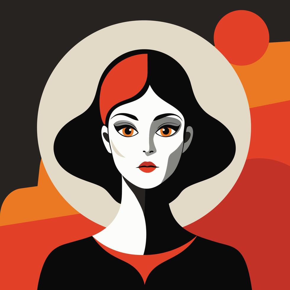 Minimalist Abstract Woman Face vector