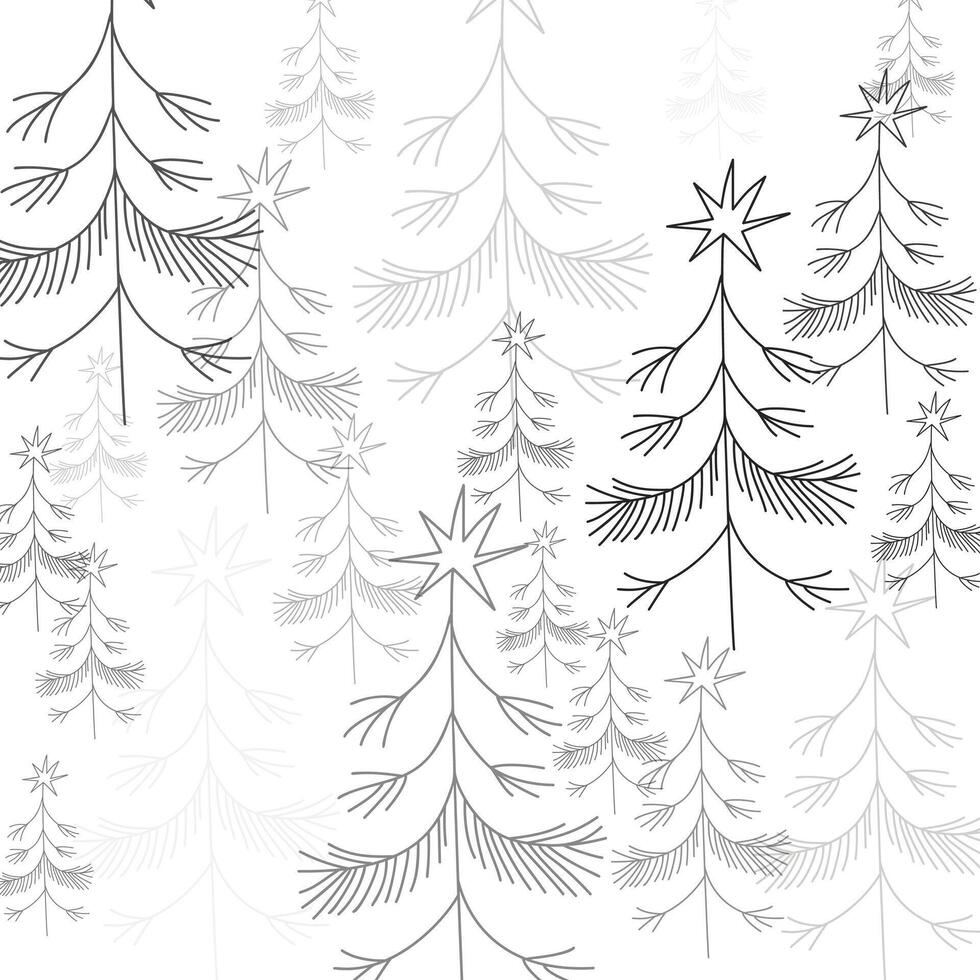 Line Christmas Tree Pattern vector