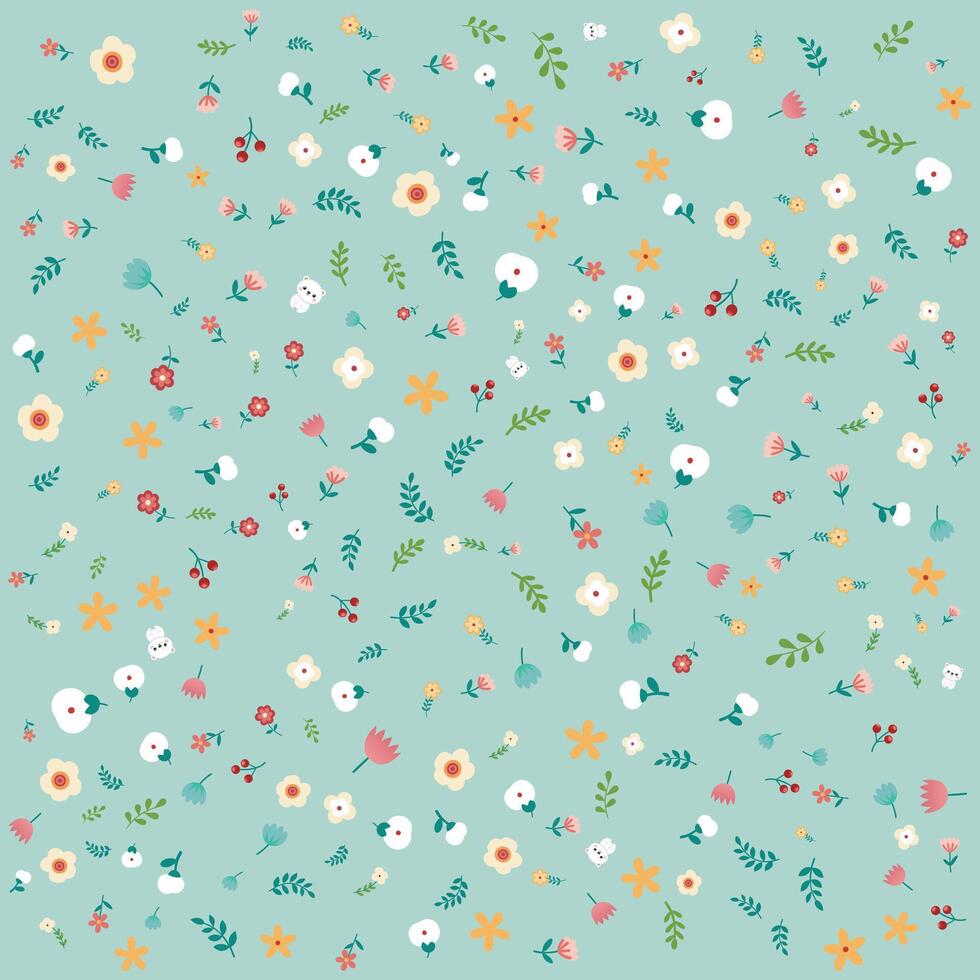 Minimalist Flower Kids Pattern vector