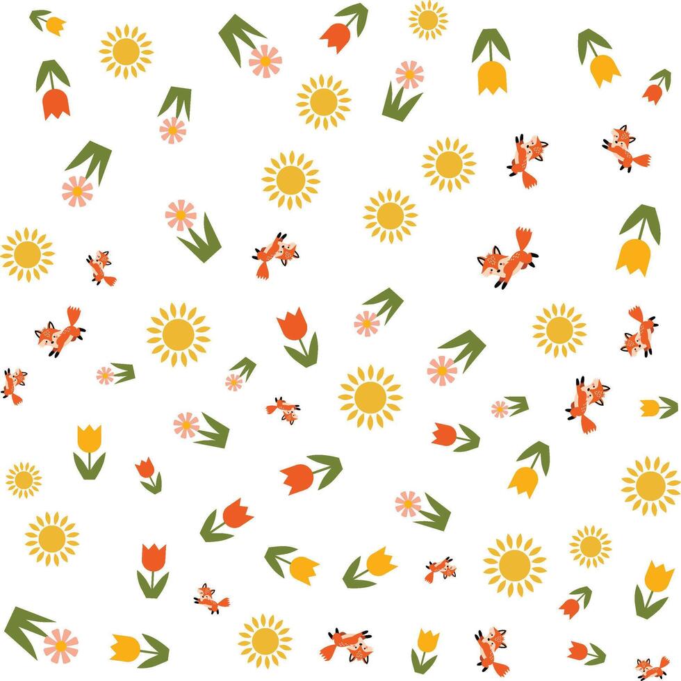 Kids Tulip Pattern vector