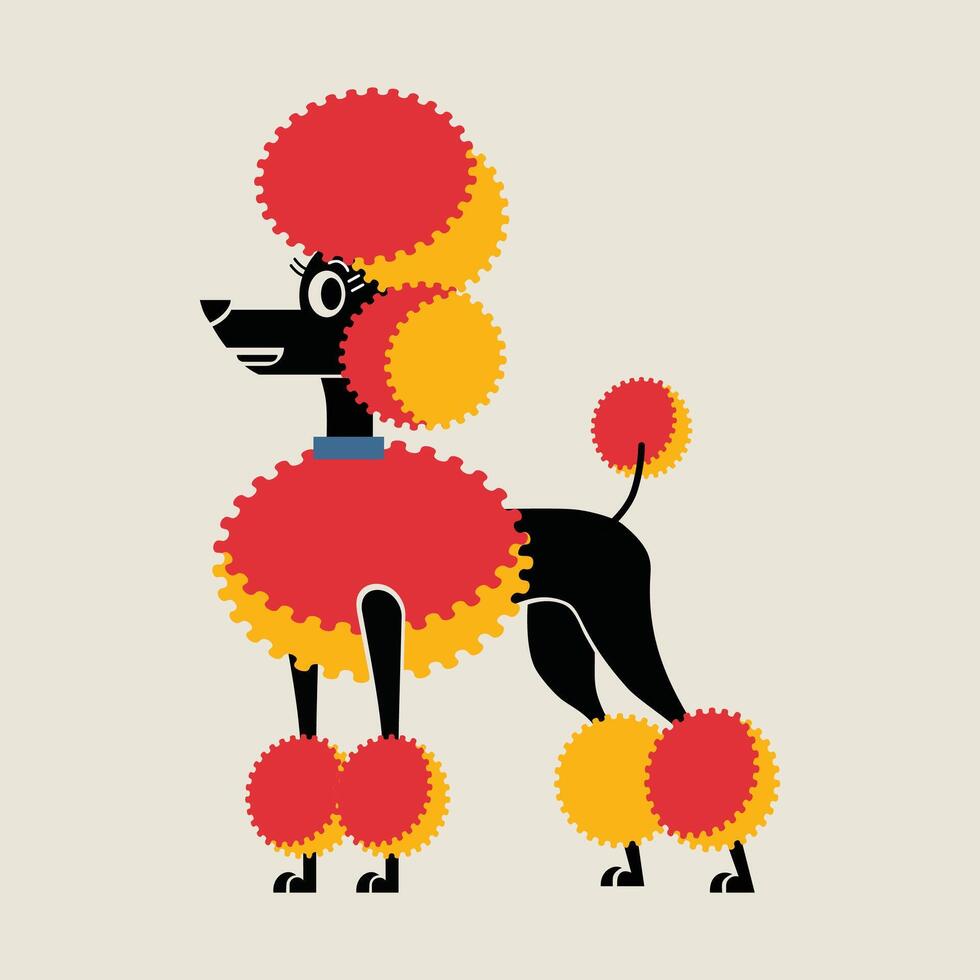 Abstract Poodle Dog Silhouette vector