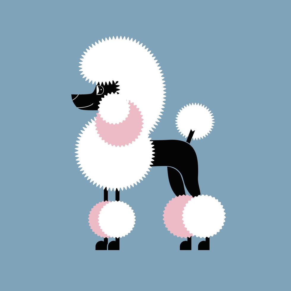 Minimalist Poodle Dog Silhouette vector