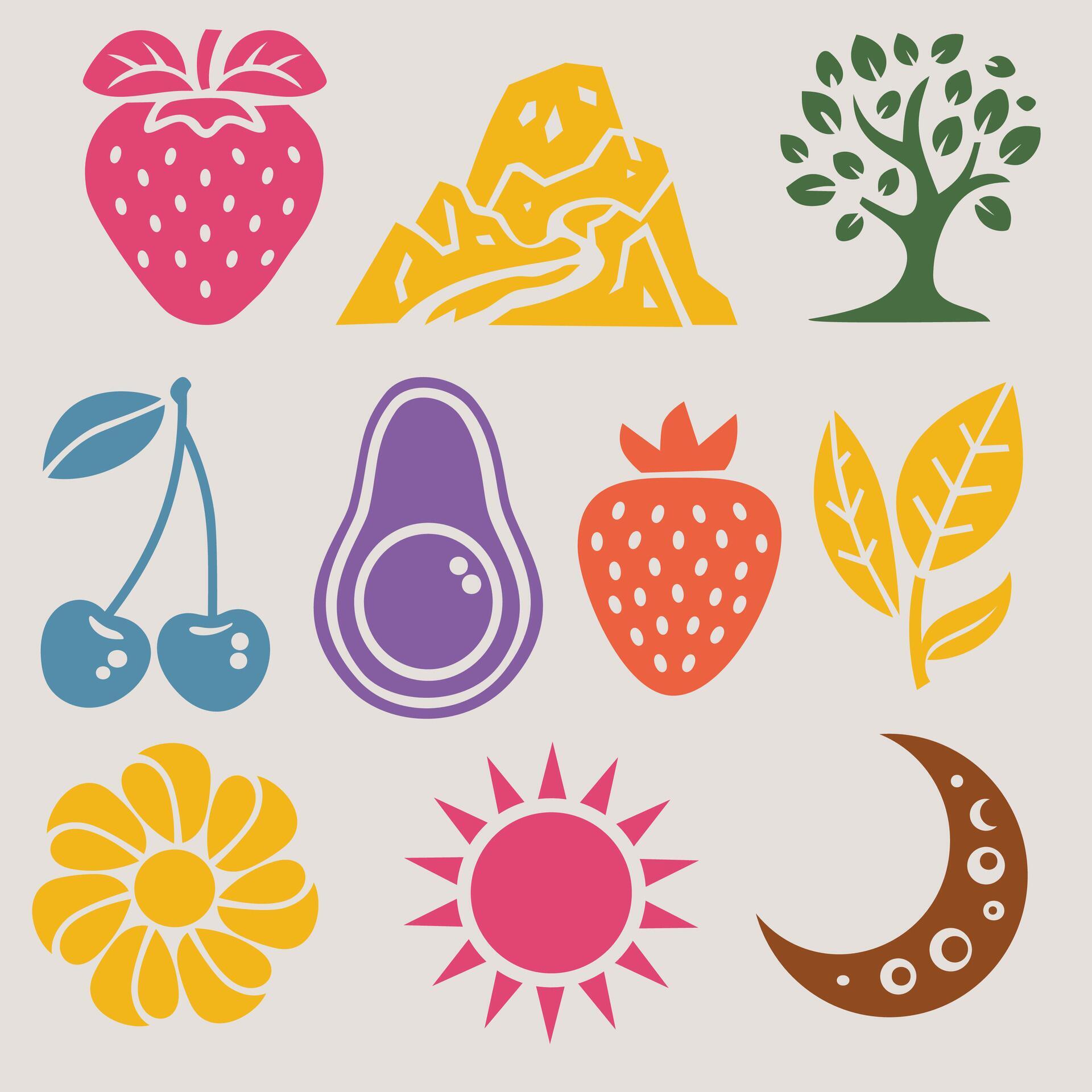 Nature Elements Set 53324339 Vector Art at Vecteezy