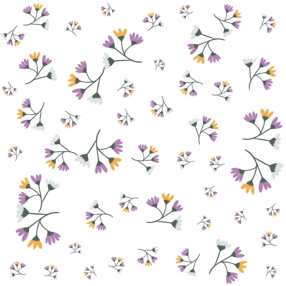 Minimalist Abstract Flowers Pattern vector