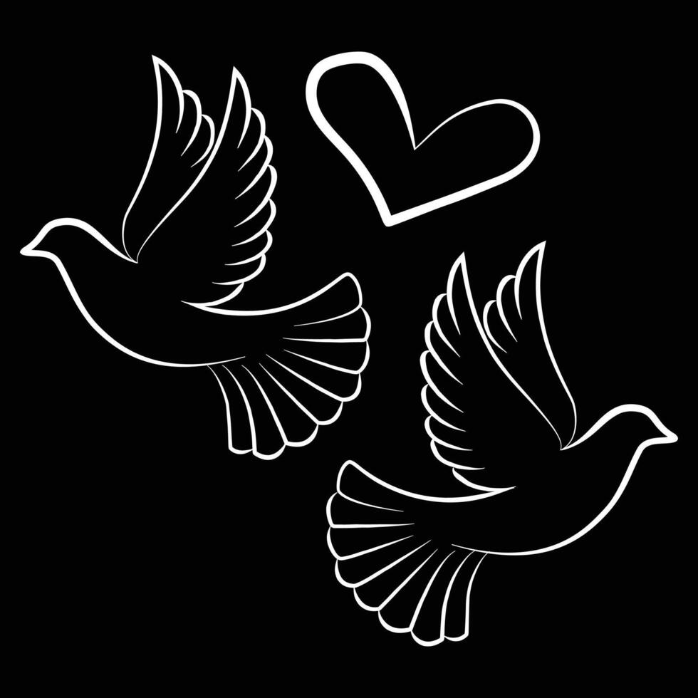 Two Flying Doves vector