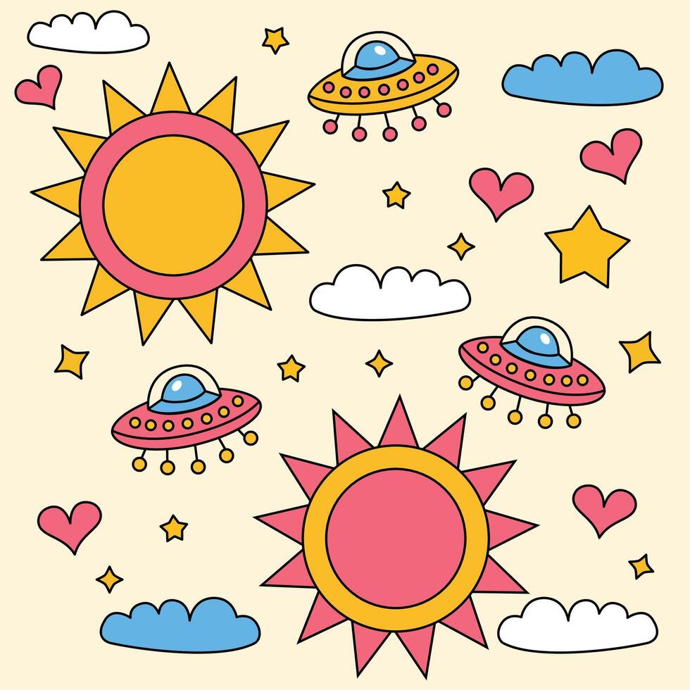 Kids Cosmos Pattern vector