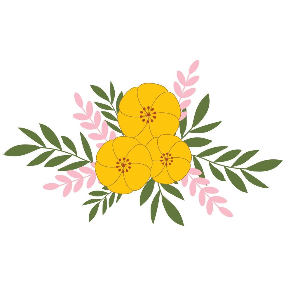 Minimalist flower composition vector