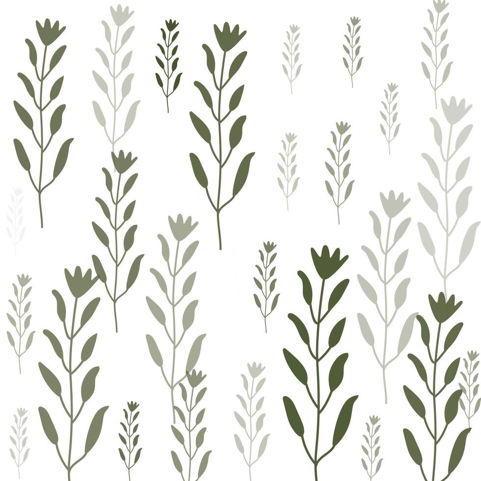Minimalist Flower Branch Pattern vector