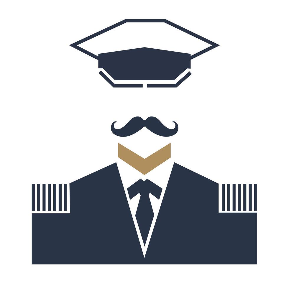 Naval Captain Abstract Portrait vector