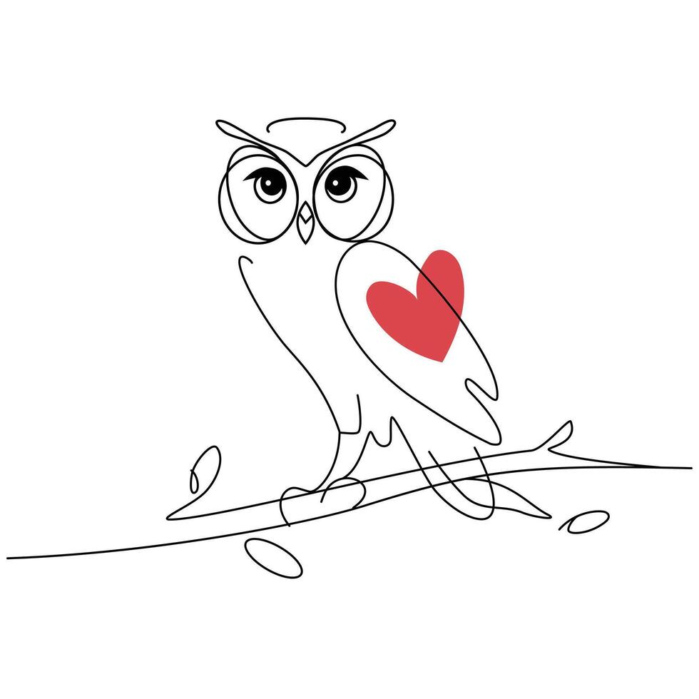 Continuous Line Owl Art vector