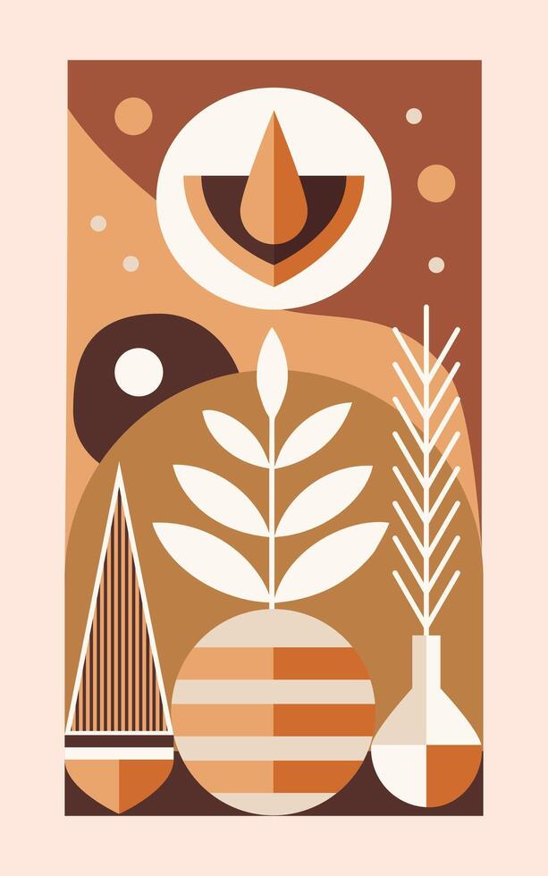 Abstract Boho Art vector