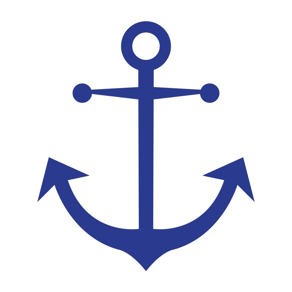 An anchor icon in dark blue color. vector