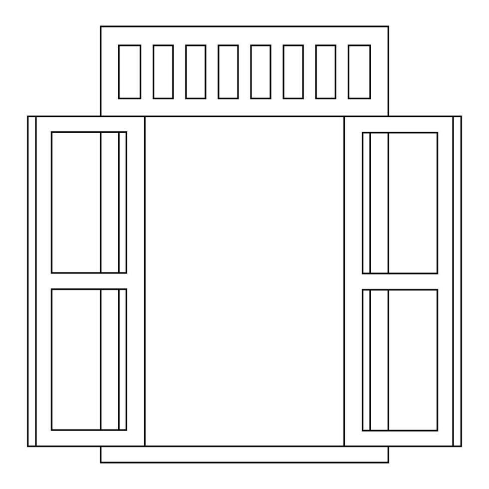 Window illustration in outline. vector