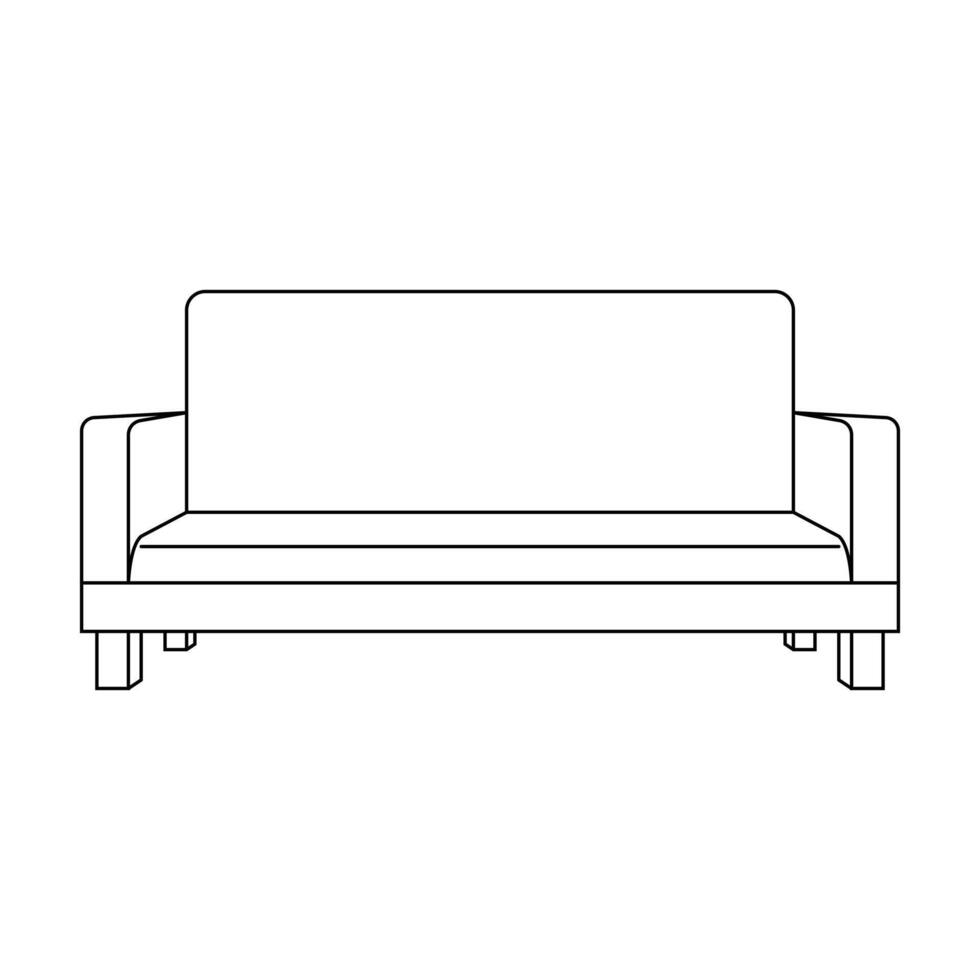 Couch illustration in outline. vector