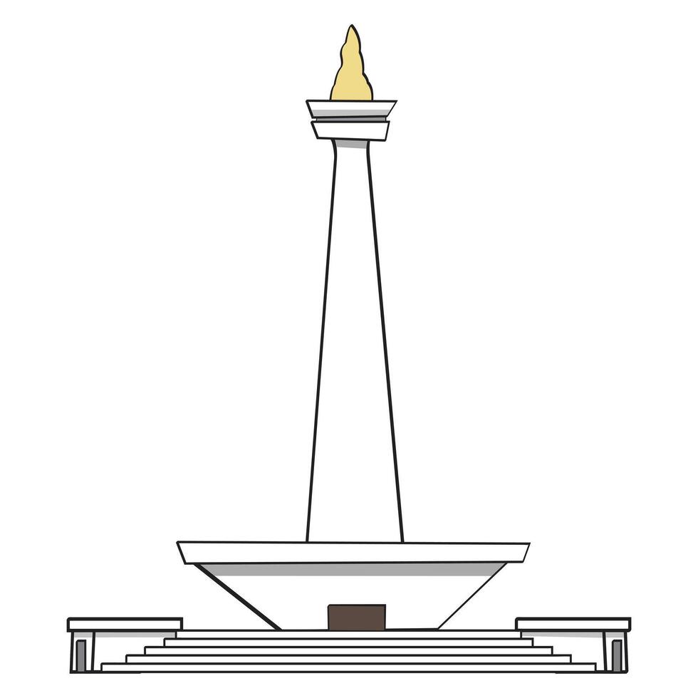 Monas is the landmark of the Indonesian city of Jakarta. vector