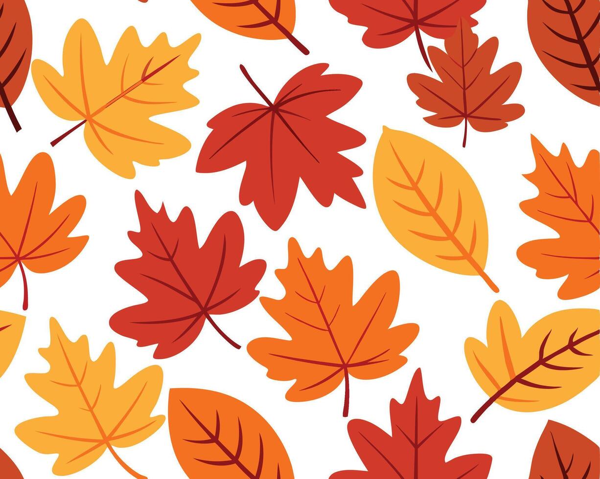 Autumn leaves seamless pattern vector