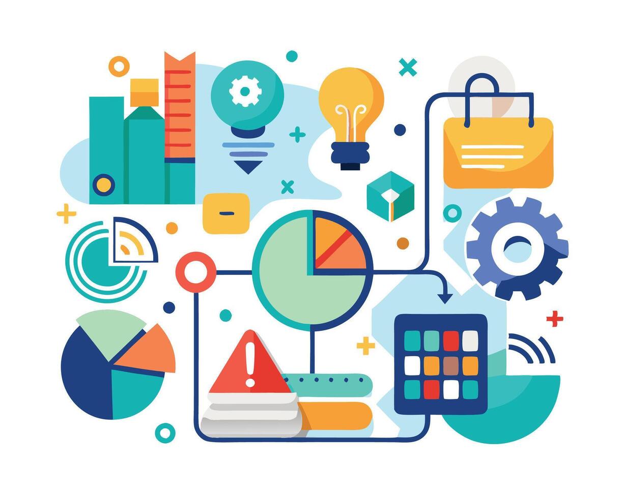 Business and finance icons in flat design vector