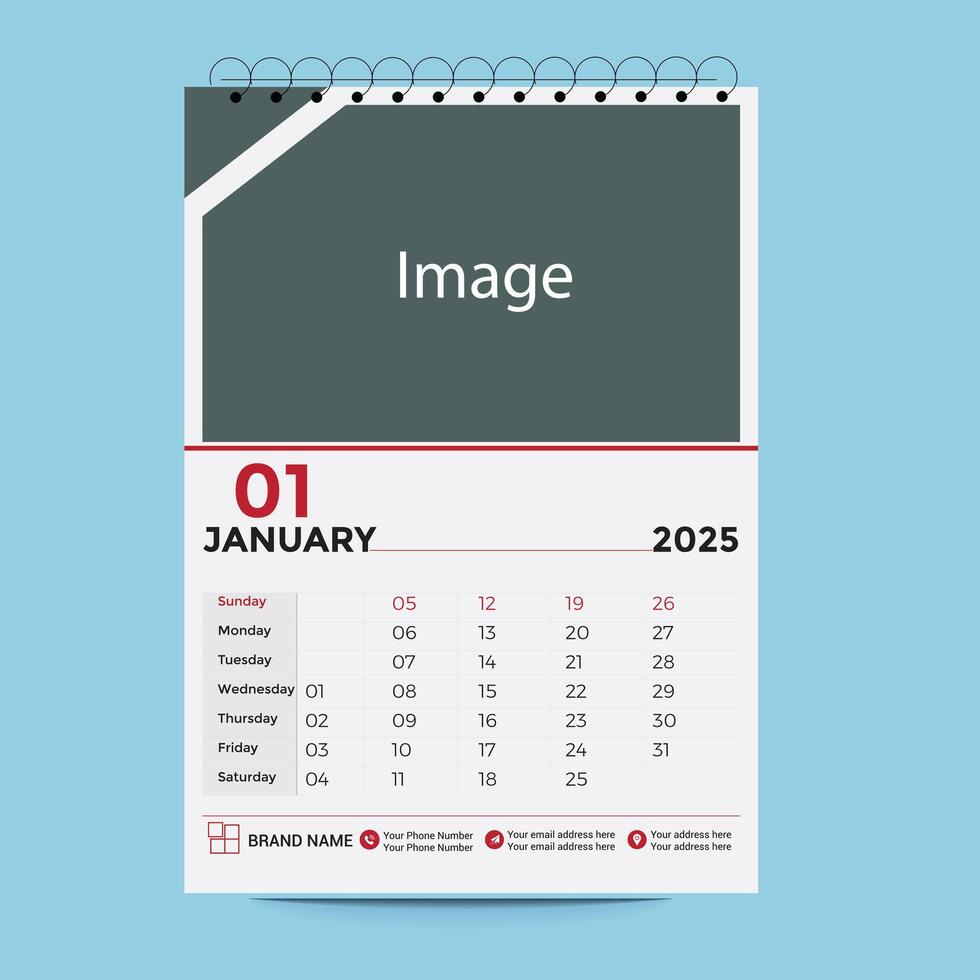 Calendar design 2025 vector