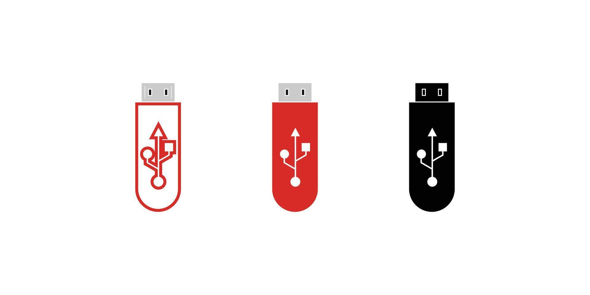 Simple flashdisk logo design premium vector