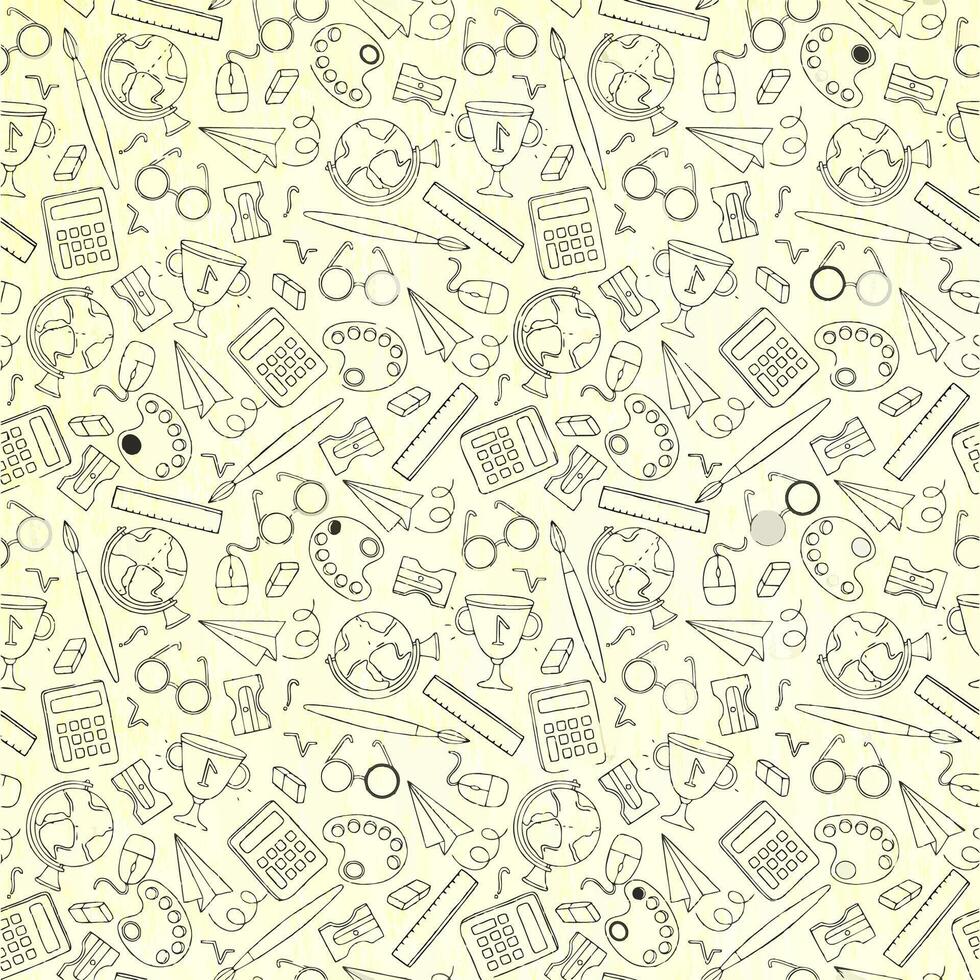 a back to school themed pattern vector