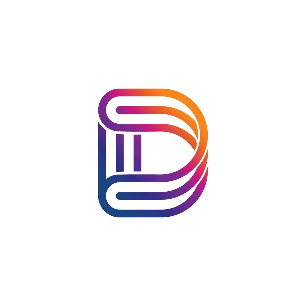 Colorful Letter D Monogram, Logo Design Inspiration vector
