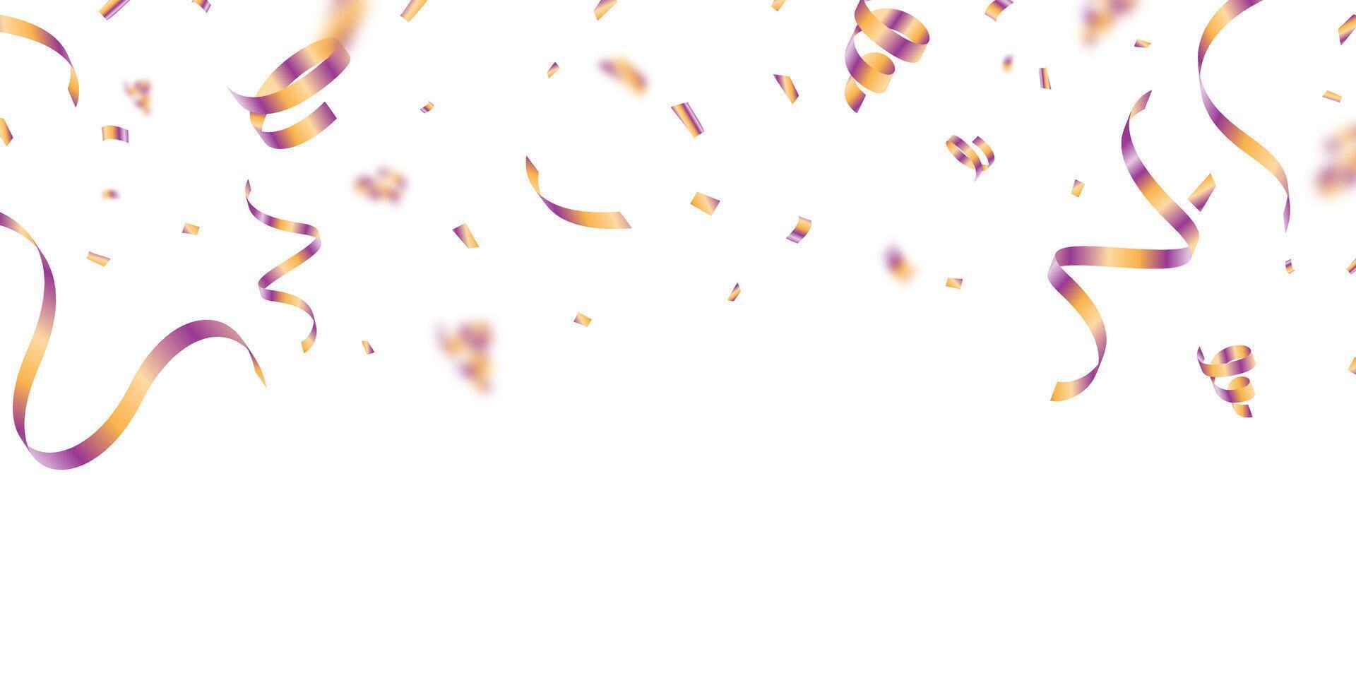 confetti background Stunning purples and yellows that zigzag down in celebration. Festive decoration illustration vector