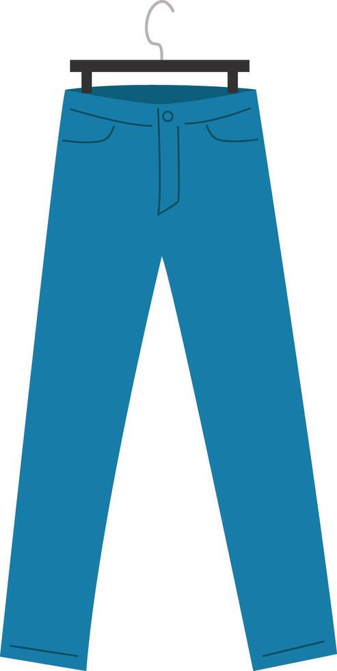 Pair of blue jeans on hanger. vector