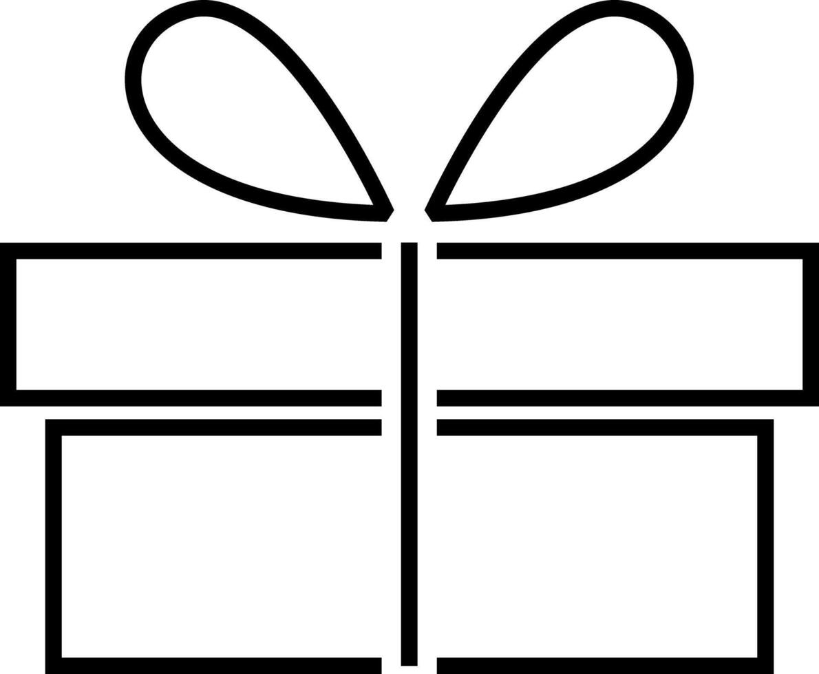 Simplified outline icon of present box. vector