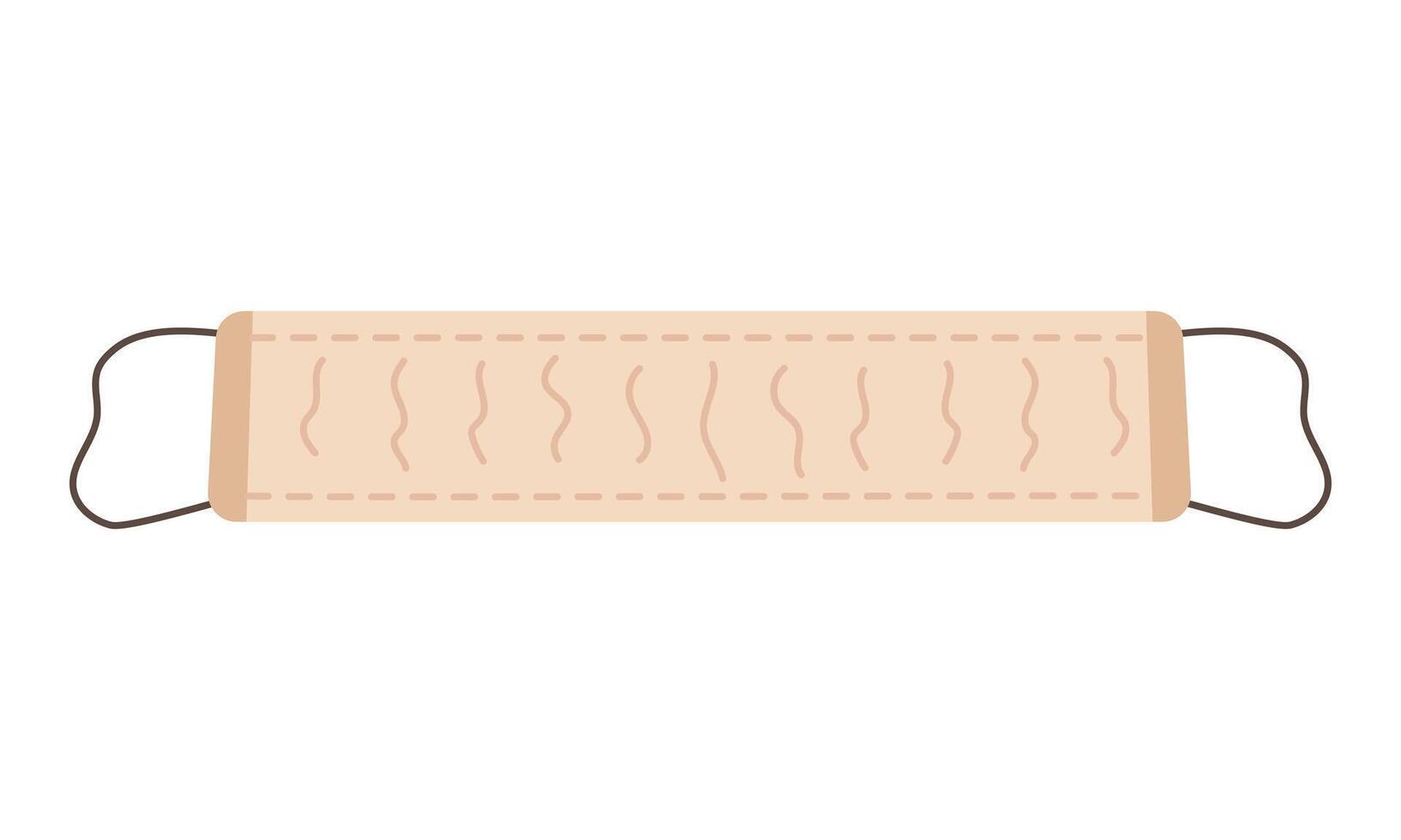 Massage washcloth with handles for bath and sauna. illustration. vector
