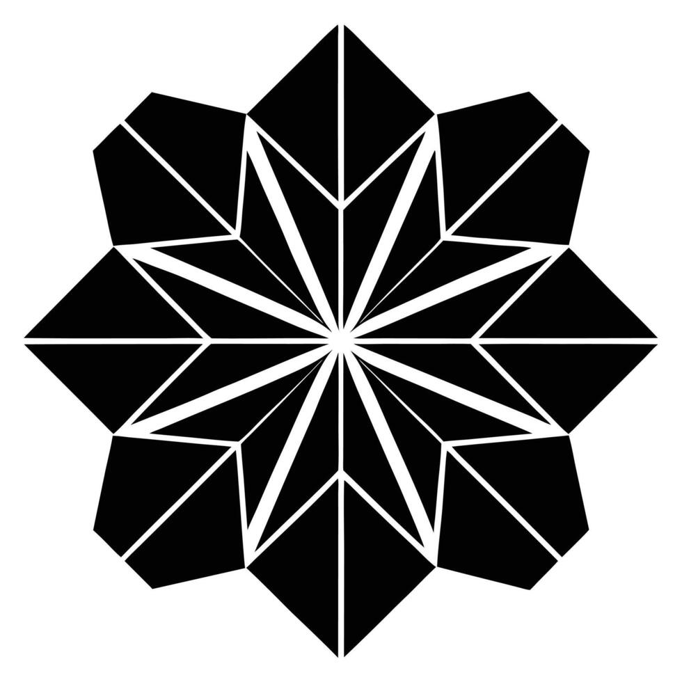 Minimalist Hexagon Flower vector