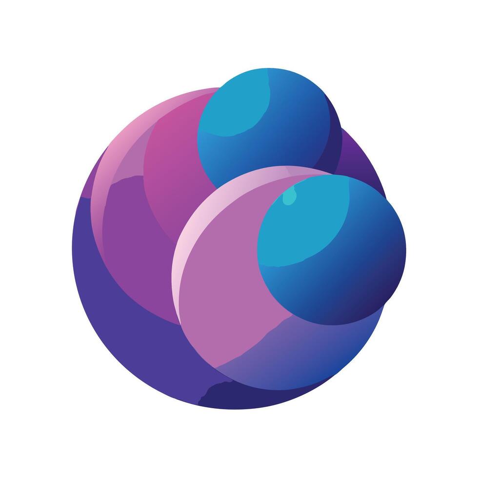 Colorful Gradient Spheres Design vector