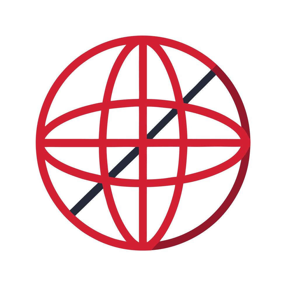 Minimalist Globe Lines vector