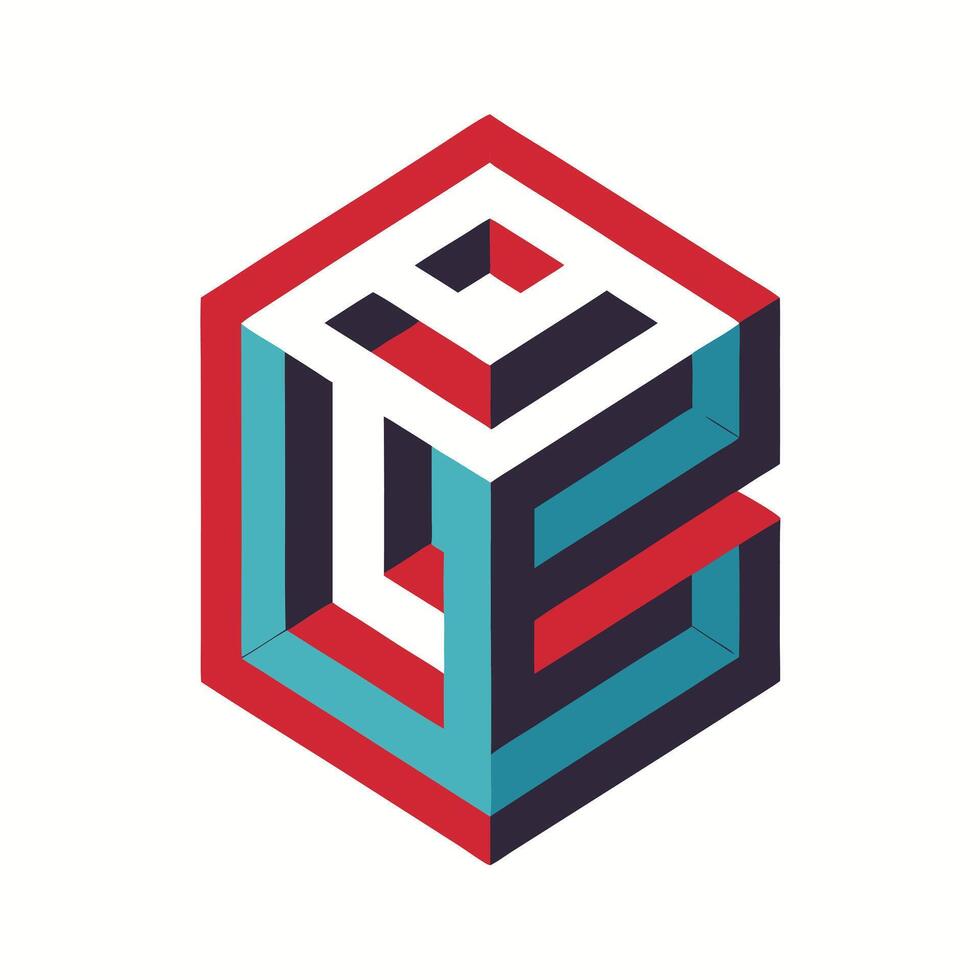Cube Design with Modern Fonts vector