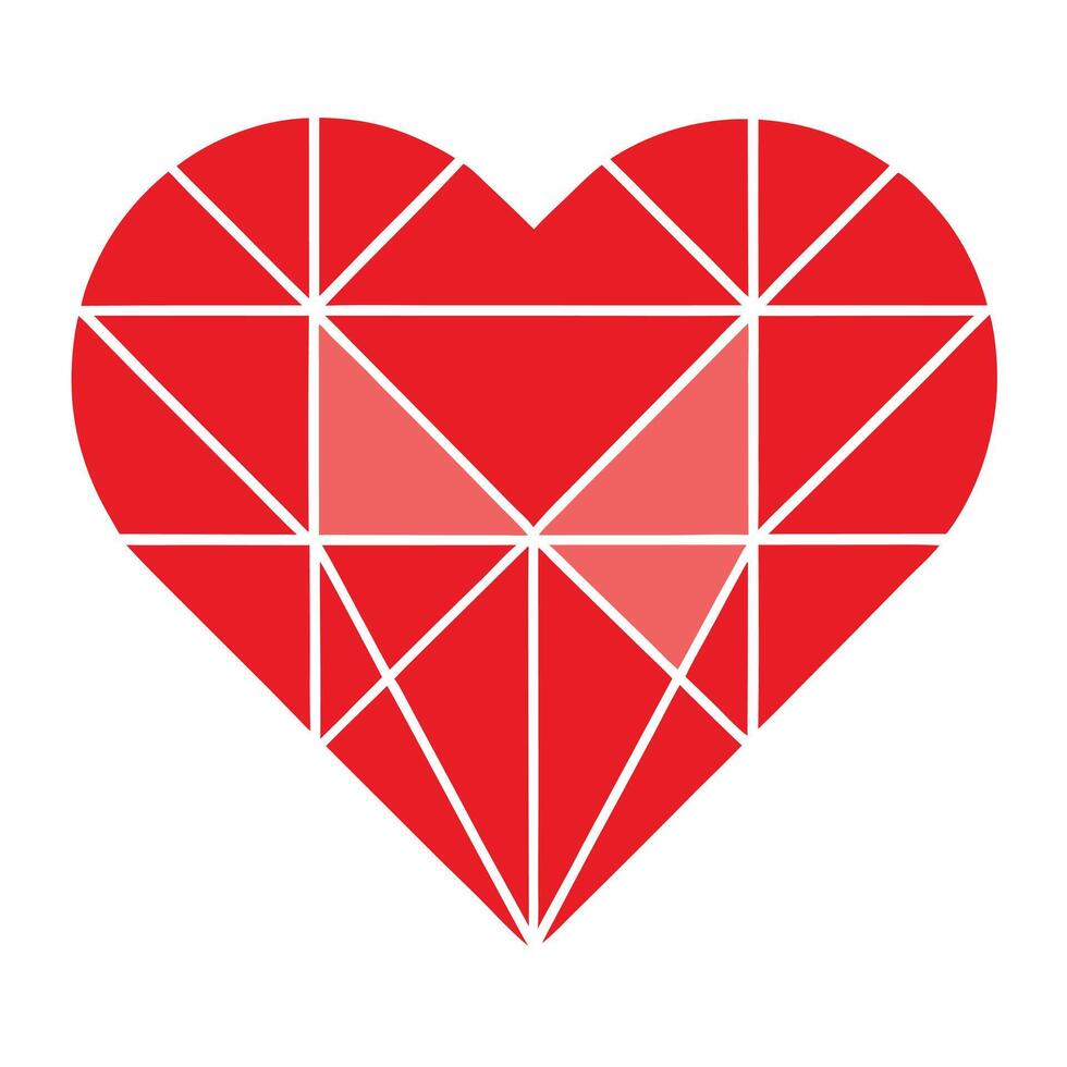 Stylish Geometric Heart vector