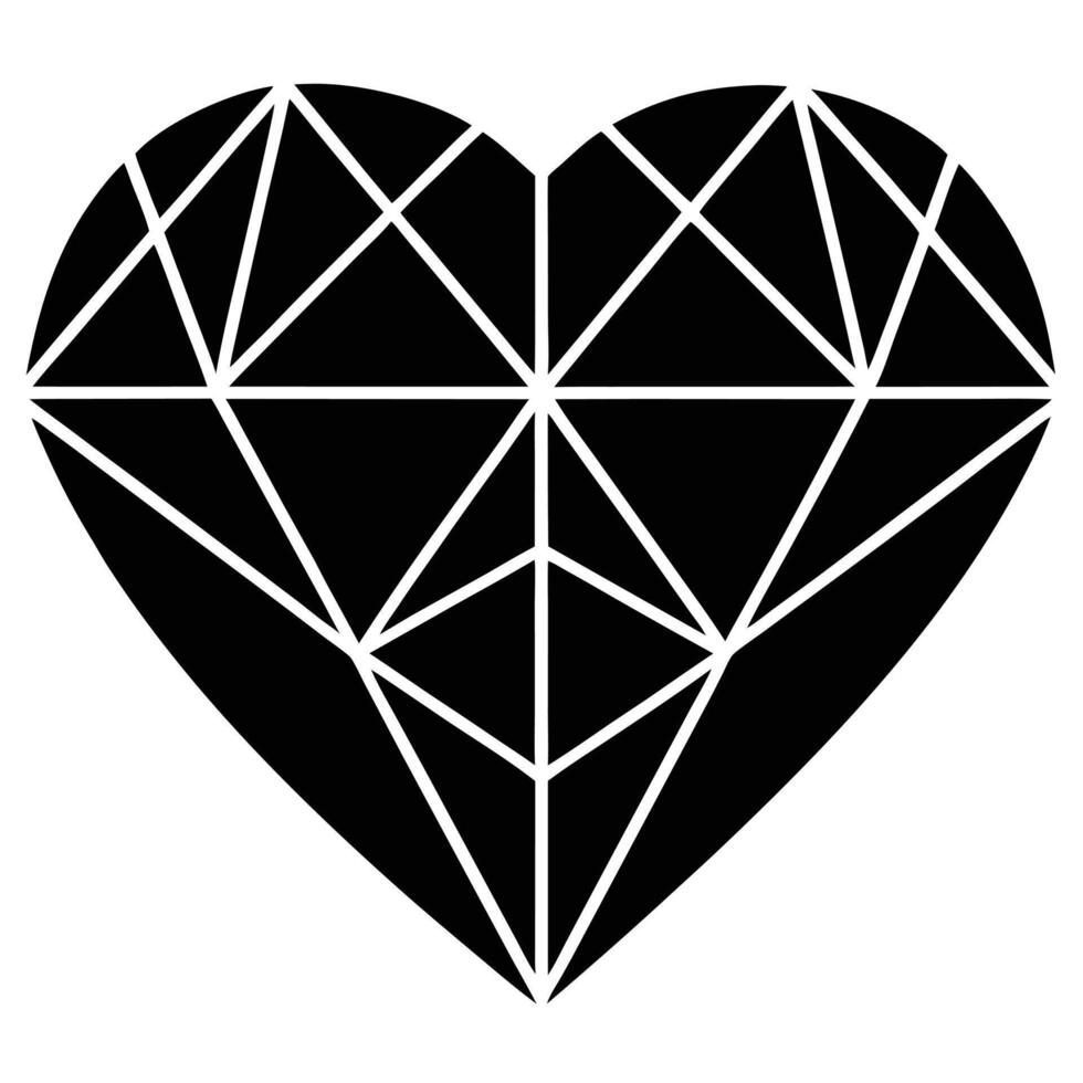 Modern Geometric Heart vector
