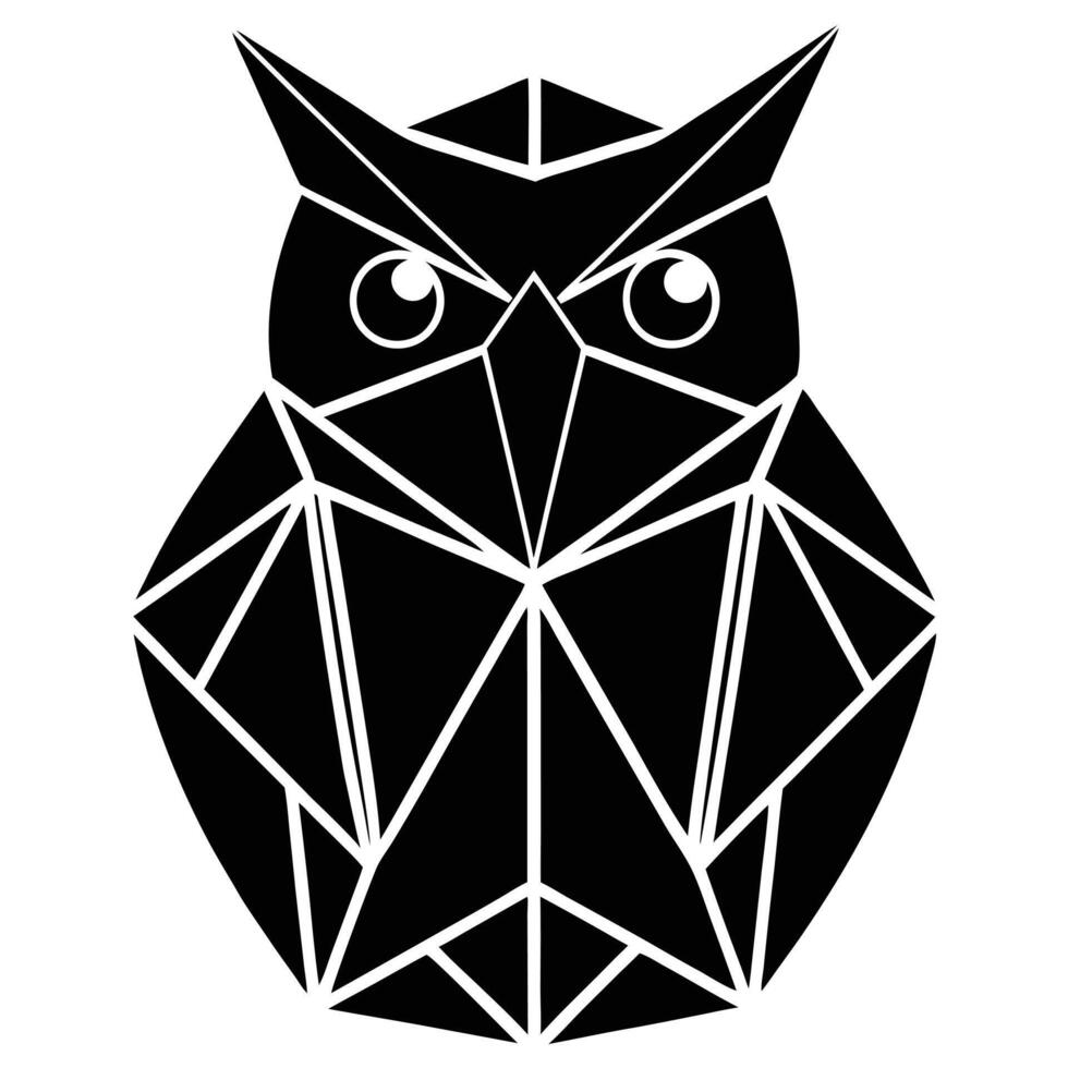 Clean Geometric Owl vector