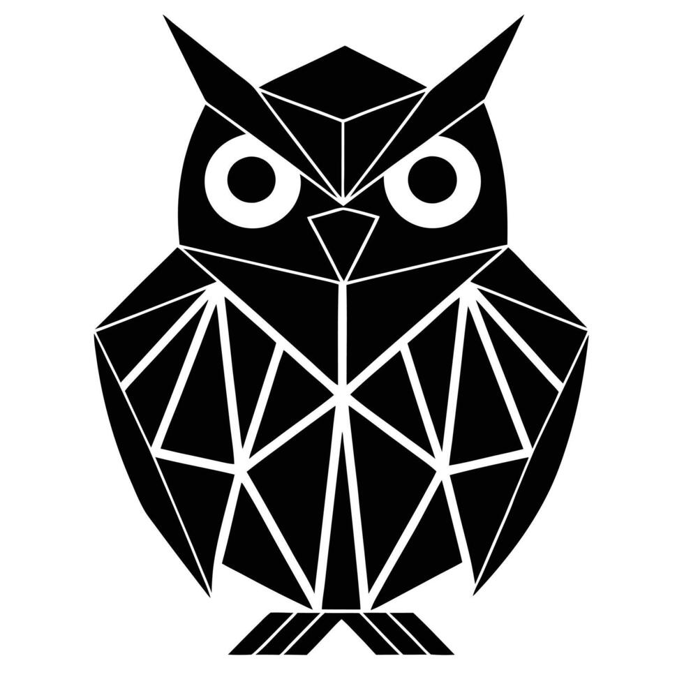 Abstract Polygon Owl vector